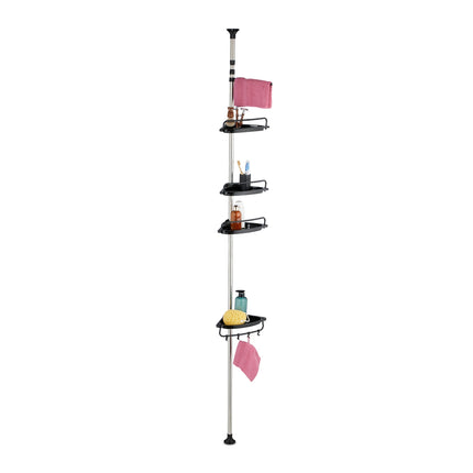 Telescopic Shower Caddy, Height-Adjustable with 4 Baskets
