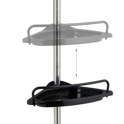 Telescopic Shower Caddy, Height-Adjustable with 4 Baskets