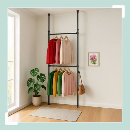 Telescopic Wardrobe System, Adjustable 165–300 cm