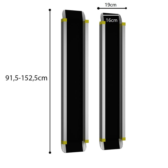 Telescopic Wheelchair Ramp, 270kg Capacity, 91.5-152.5cm