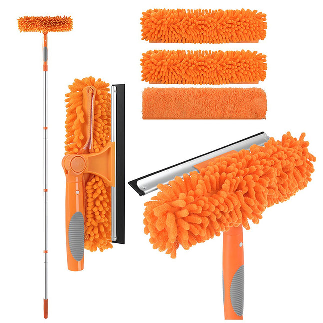 Telescopische raamreiniger 1,8 m, 3-in-1 set met wisser