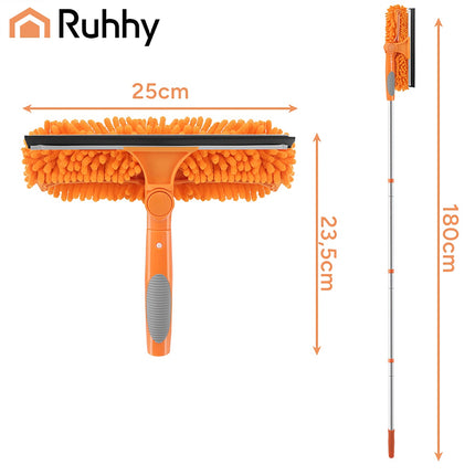 Telescopic Window Cleaner 1.8m, 3-in-1 Set with Squeegee