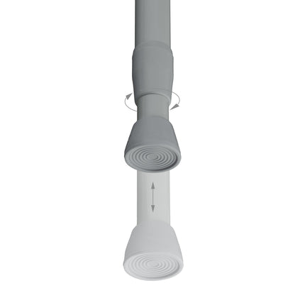 Telescopic bar in stainless steel, gray
