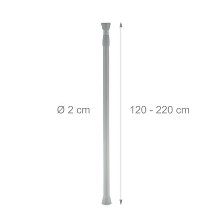 Telescopic bar in stainless steel, gray