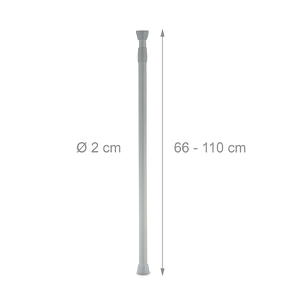 Telescopic bar in stainless steel, gray