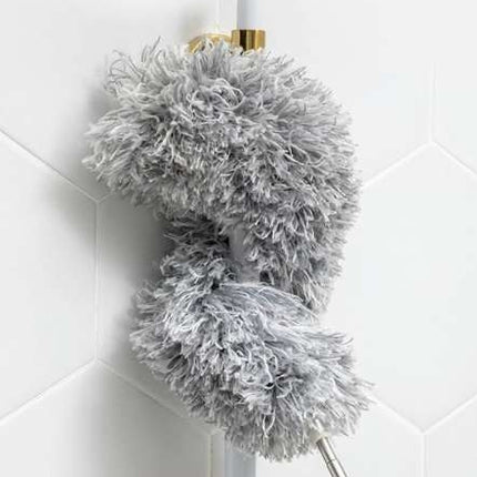 Telescopic dust brush with two attachments