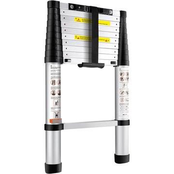 Telescoping Ladder 10.5 ft Aluminum, 375 lb, Non-Slip