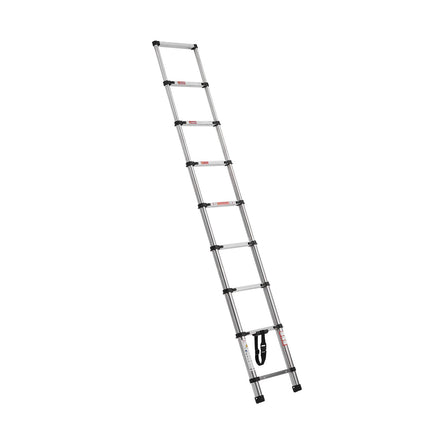 Telescoping Ladder, Stainless Steel 8.3 ft 9-Step, 150 kg
