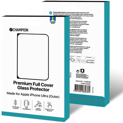 Tempered Glass Screen Protector for iPhone Duo Outer Screen, 0.33mm