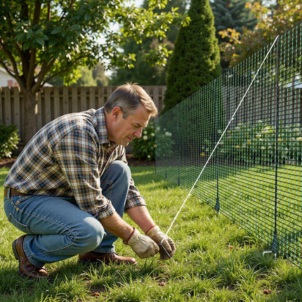 Temporary Plastic Mesh Fence Kit 0.9 x 25 m, 15 Posts, Stakes