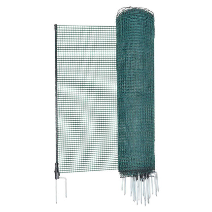 Temporary Plastic Mesh Fence Kit 0.9 x 25 m, 15 Posts, Stakes
