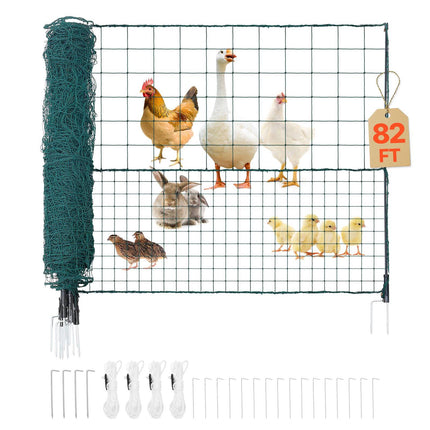 Temporary Plastic Mesh Fence with Posts, 1.05 x 25 m