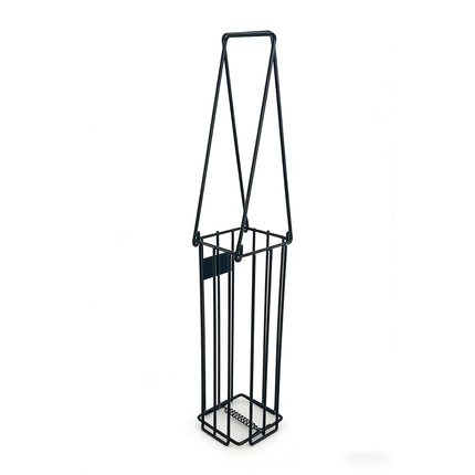 Tennis Ball Basket, Black Metal, Fold-Down Handles