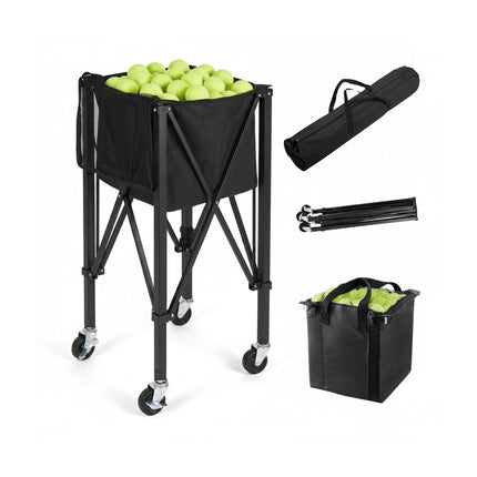 Tennis Ball Trolley, Foldable 150-Ball Cart With Bag