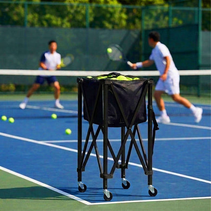Tennis Ball Trolley, Foldable 150-Ball Cart With Bag