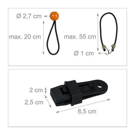 Tensioners for tarpaulins, set of 24
