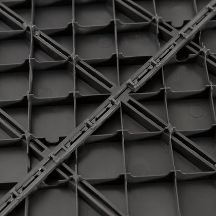 Black Plastic Balcony & Patio Click Plates, Set of 9, 30x30 cm