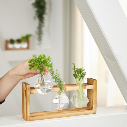 Test tube vase with stand
