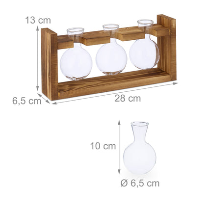 Test tube vase with stand