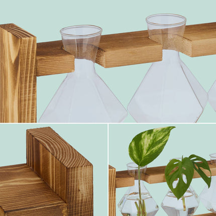 Test tube vase with stand