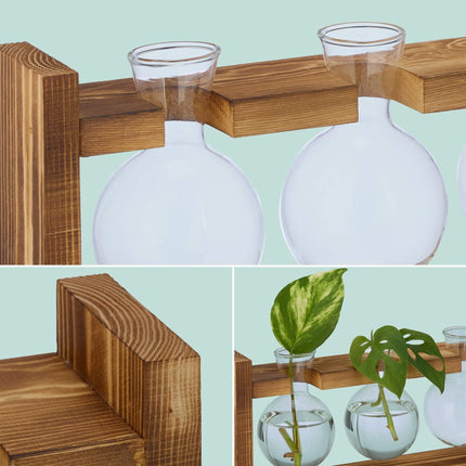 Test tube vase with stand