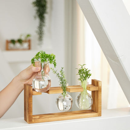 Test tube vase with stand