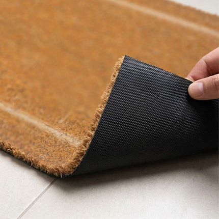 Textured Coir Doormat, 60x40 cm, Natural Fiber
