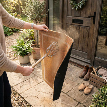 Textured Coir Doormat, 60x40 cm, Natural Fiber