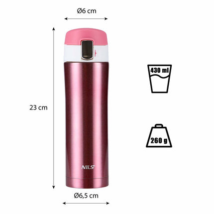 Thermal Cup, Pink, 10 oz, Insulated