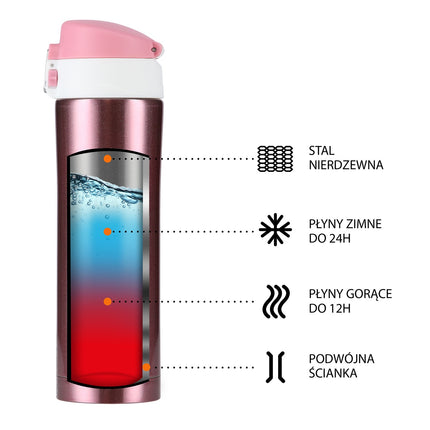 Thermal Cup, Pink, 10 oz, Insulated