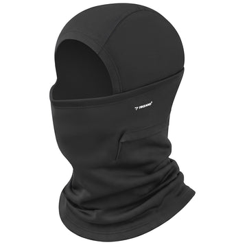 Thermoactive Balaclava Neck Warmer for Motorcycle and Ski, Black, One Size
