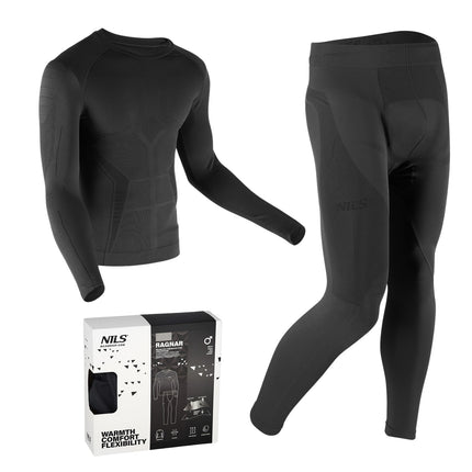 Thermoactive Men's Underwear Set, Black, L/XL