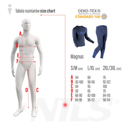 Thermoactive Men's Underwear Set, Blue, S/M