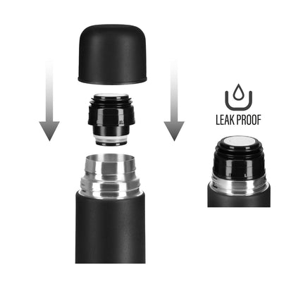 Thermos 500ml Black – Insulated Travel Flask