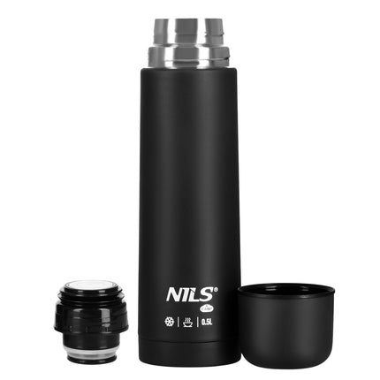 Thermos 500ml Black – Insulated Travel Flask