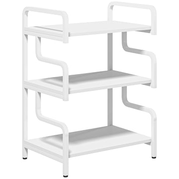 Three-Tier Printer Stand with Storage, 55x40x77cm, White