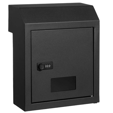 Through-The-Door Key Drop Box, Steel Combo Lock, Black