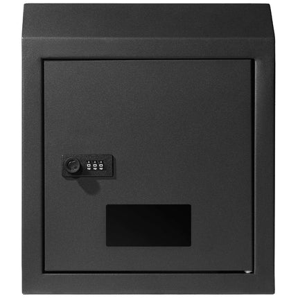 Through-The-Door Key Drop Box, Steel Combo Lock, Black