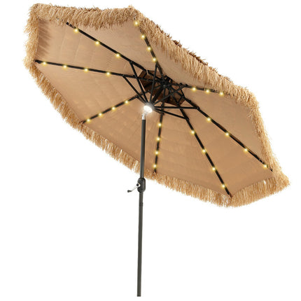 Tiki Patio Umbrella 270 cm, Solar LED, Tilt