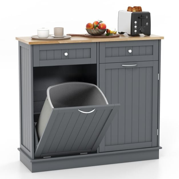 Tilt-Out Kitchen Trash Cabinet, Drawers, Adjustable Shelf