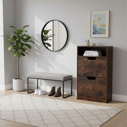 Tilt-Out Shoe Cabinet with Adjustable Dividers