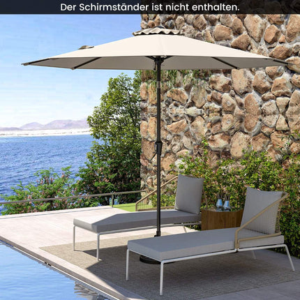 Tiltable 270 cm Beige Outdoor Patio Umbrella