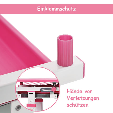 Tiltable children's desk, youth desk, pink