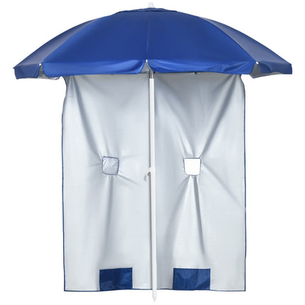 Tiltable parasol 191cm - side wall, pockets, blue