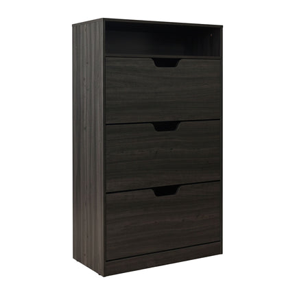Tilting Shoe Cabinet with Adjustable Compartments
