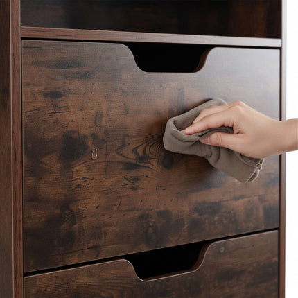 Tilting Shoe Cabinet with Adjustable Compartments & Shelf