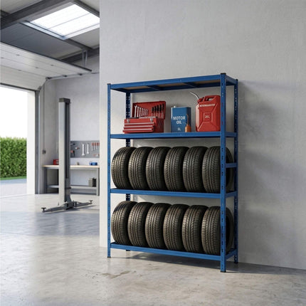 Tire Rack, 2-Shelf Steel, Adjustable Spacing