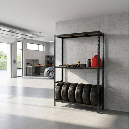 Tire Rack, 2-Shelf Steel, Adjustable Spacing