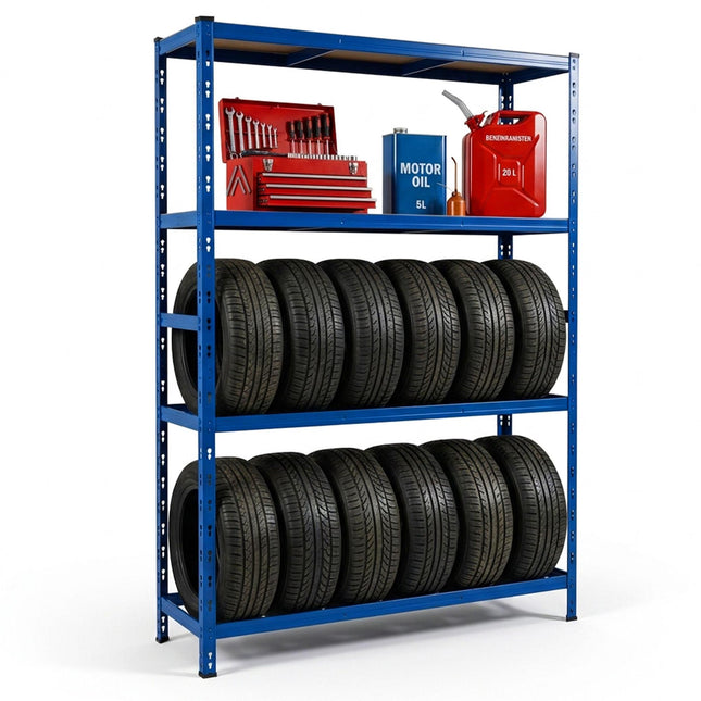 Tire Rack, 2-Shelf Steel, Adjustable Spacing