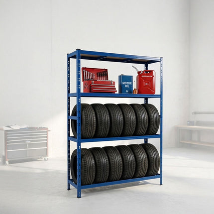 Tire Rack, 2-Shelf Steel, Adjustable Spacing